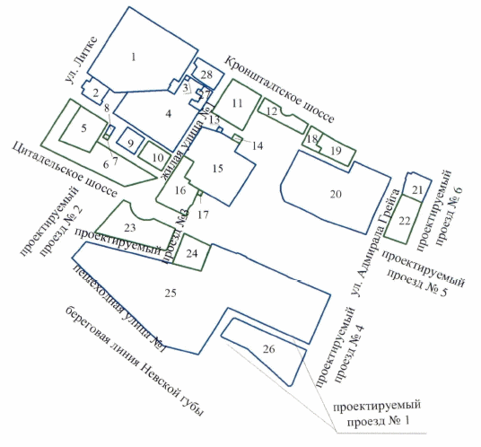 Постановление Правительства Санкт-Петербурга от 16.12.2014 N 1131 "Об утверждении проекта планировки с проектом межевания территории, ограниченной ул.Литке, Цитадельским шоссе, проектируемым проездом N 2, береговой линией Невской губы, проектируемым проездом N 4, ул.Адмирала Грейга, проектируемым проездом N 5, проектируемым проездом N 6, Кронштадтским шоссе в г.Кронштадте, в Кронштадтском районе"