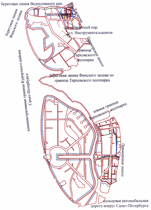 Постановление Правительства Санкт-Петербурга от 29.12.2014 N 1296 "Об утверждении проекта планировки с проектом межевания территории, ограниченной береговой линией Водосливного кан., ул.Токарева, Приморским шоссе, Транспортным пер., ул.Инструментальщиков, Приморским шоссе, границей Тарховского лесопарка, береговой линией Финского залива по границе Тарховского лесопарка, южной границей Тарховского лесопарка, Приморским шоссе, кольцевой автомобильной дорогой вокруг Санкт-Петербурга, административной границей Курортного района Санкт-Петербурга, береговой линией Финского залива, в Приморском и Курортном районах"