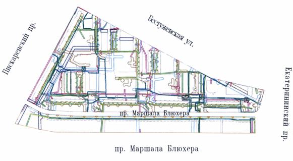 Постановление Правительства Санкт-Петербурга от 24.02.2015 N 216 "Об утверждении проекта планировки с проектом межевания территории, ограниченной Бестужевской ул., Екатерининским пр., пр.Маршала Блюхера, Пискаревским пр., в Красногвардейском районе"