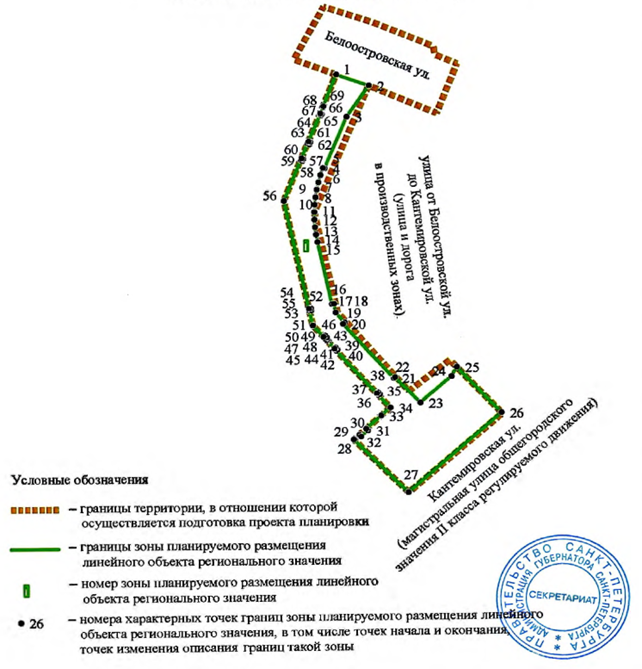 Постановление Правительства Санкт-Петербурга от 22.04.2025 N 260 "Об утверждении проекта планировки с проектом межевания территории для размещения линейного объекта регионального значения "улица от Белоостровской ул. до Кантемировской ул."