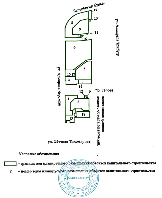 Постановление Правительства Санкт-Петербурга от 14.10.2025 N 778 "О внесении изменений в постановление Правительства Санкт-Петербурга от 26.04.2005 N 558 и утверждении проекта межевания территории кварталов 32а-1, 32а-2, 38-6, ограниченной ул. Адмирала Трибуца, Балтийским бульв., ул. Адмирала Черокова, ул. Лётчика Тихомирова, естественной границей водного объекта Матисов кан., пр. Героев, в Красносельском районе". Рис. 2