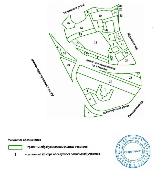 Постановление Правительства Санкт-Петербурга от 11.11.2025 N 854 "Об утверждении проекта планировки с проектом межевания территории, ограниченной Муринской дор., Пискарёвским пр., границей территориальной зоны ТУ, естественной границей водного объекта - Муринского ручья, в Красногвардейском районе". Рис. 5