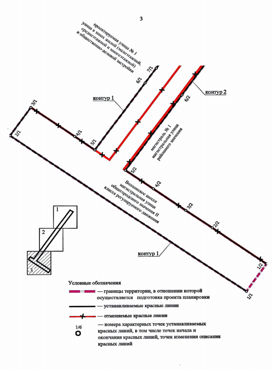 Постановление Правительства Санкт-Петербурга от 18.03.2026 N 153 "Об утверждении проекта планировки с проектом межевания территории для размещения линейного объекта регионального значения "Магистраль N 1 от магистрали N 2 до Волхонского шоссе". Рис. 3