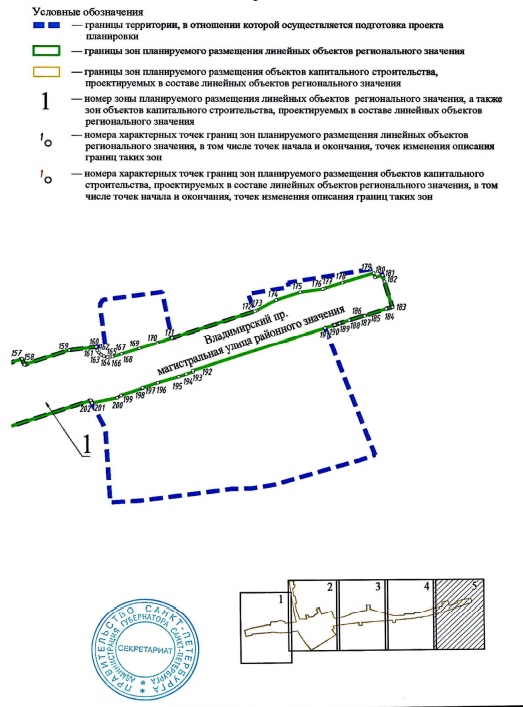 Постановление Правительства Санкт-Петербурга от 21.05.2026 N 352 "Об утверждении проекта планировки с проектом межевания территории для размещения линейных объектов регионального значения "Улица N 5 с путепроводом через Приморское шоссе от улицы N 1 до Владимирского пр., Владимирский пр. от путепровода через Приморское шоссе до магистрали N 1", "Пушкинская ул. от Владимирского пр. до КАД". Рис. 10